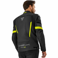 SHIMA SOLID 2.0 CHAQUETA TEXTIL DE MOTO HOMBRE NEGRO AMARILLO 