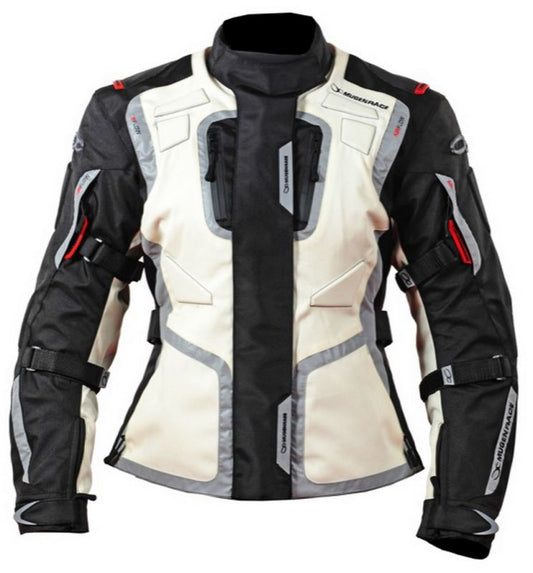 MUGENRACE DIANE Donna Moto Giacca Tessile 3 Strati Beige Nera 