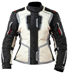 MUGENRACE DIANE Donna Moto Giacca Tessile 3 Strati Beige Nero 