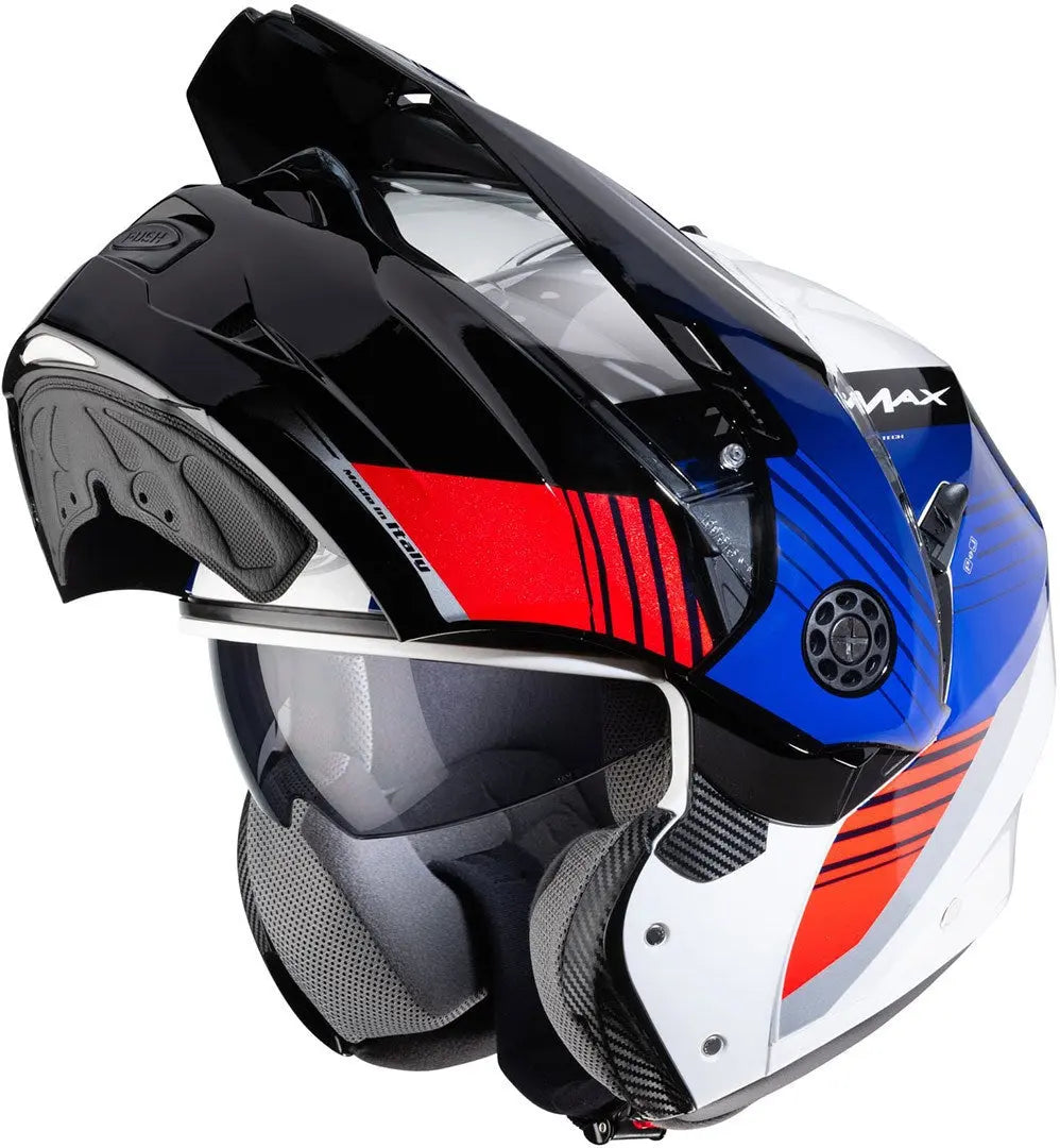 CABERG Tourmax Titan Moto Modulare Avventura Caschi Bianco Blu Rosso