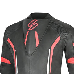 Shua Infinity Nero Rosso1PC Tute da Moto in Pelle Uomo back shoulder
