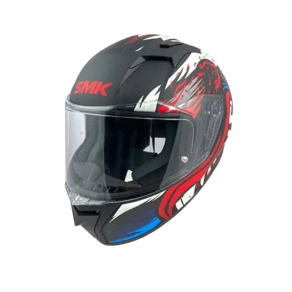SMK STELLAR ANIMAL MA231 Moto Integrale Caschi Opaco Nero Bianco Rosso 
