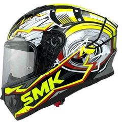 SMK STELLAR TURBO GL246 MOTO INTEGRALE CASCHI NERO BIANCO FLOU GIALLO