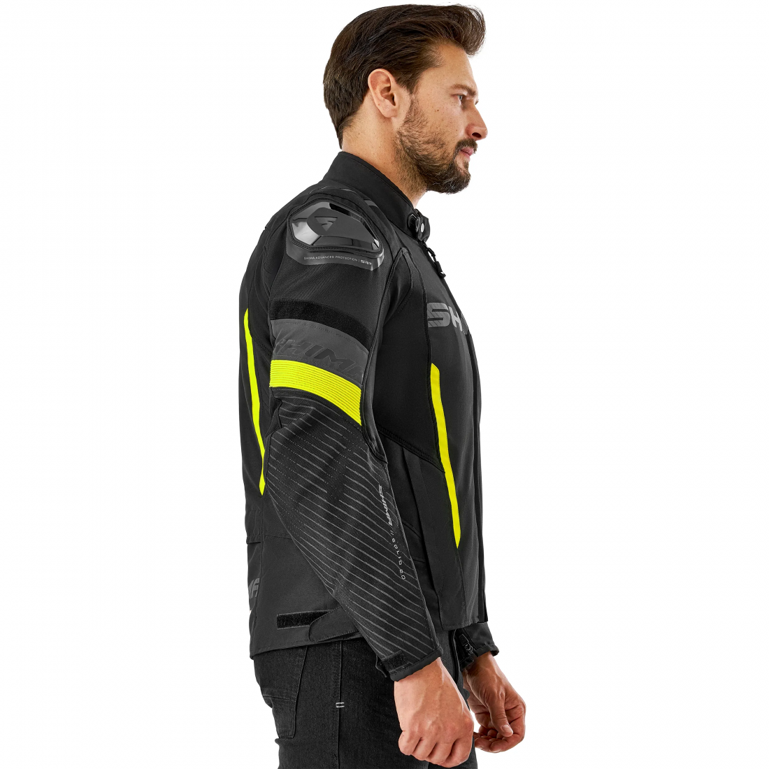 SHIMA SOLID 2.0 CHAQUETA TEXTIL DE MOTO HOMBRE NEGRO AMARILLO 