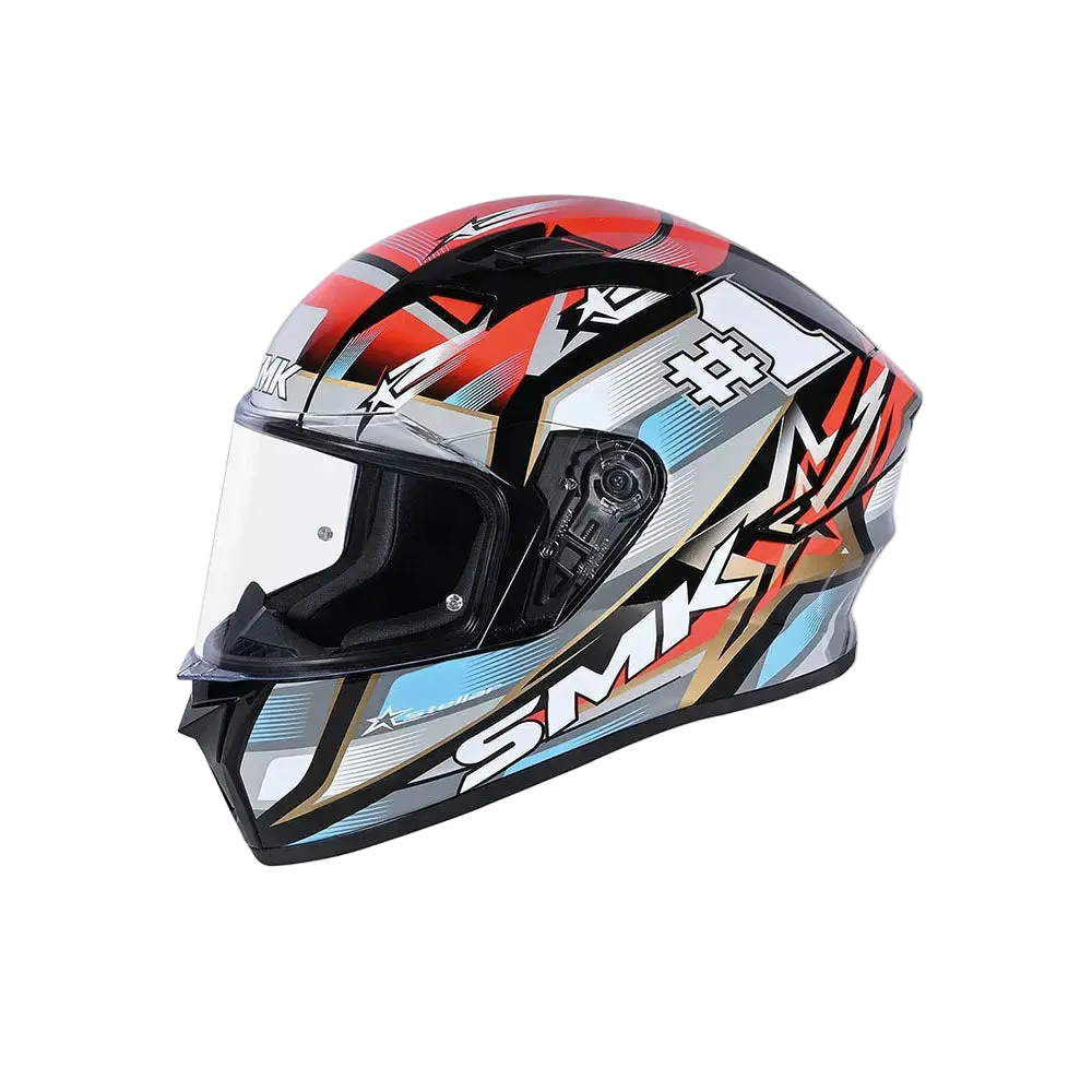 SMK STELLAR SPORTS #UNO MA263 Moto Integrale Caschi Grigio Blu Rosso 
