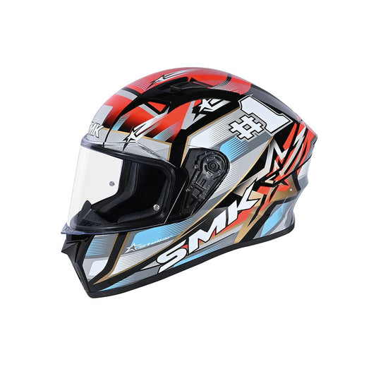 SMK STELLAR SPORTS #UNO MA263 MOTO INTEGRALE CASCHI GRIGIO BLU ROSSO