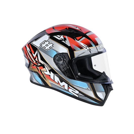 SMK STELLAR SPORTS #UNO MA263 MOTO INTEGRALE CASCHI GRIGIO BLU ROSSO