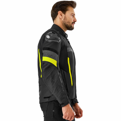 SHIMA SOLID 2.0 CHAQUETA TEXTIL DE MOTO HOMBRE NEGRO AMARILLO 