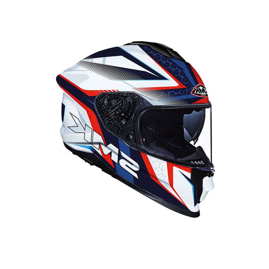 SMK TITAN SLICK GL153 MOTO INTEGRALI CASCHI BLU ROSSO BIANCO 