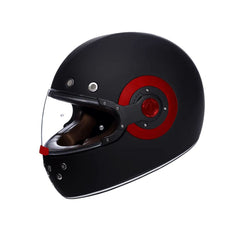 SMK RETRO SOLID MA230 MOTO INTEGRALE CASCHI OPACO NERO ROSSO 