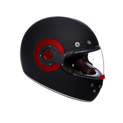 SMK RETRO SOLID MA230 MOTO INTEGRALE CASCHI OPACO NERO ROSSO 
