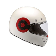 SMK RETRO GL130 MOTO INTEGRALE CASCHI BIANCO ROSSO 