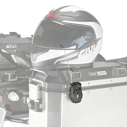 GIVI Lucchetto Casco Con Cavo Retrattile + Lucchetto A Combinazione (R1509)