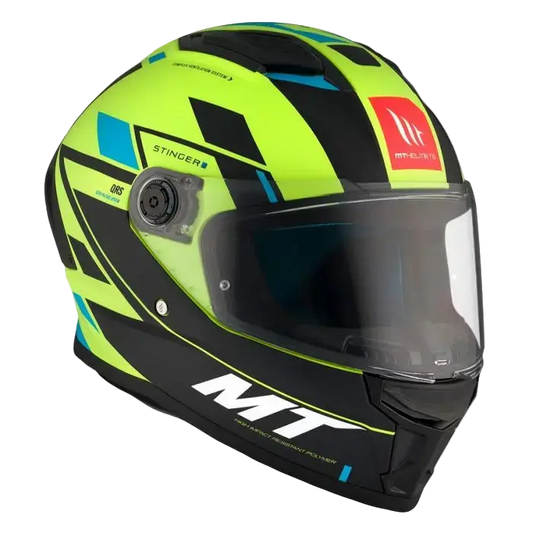 MT STINGER 2 ZIVZE C3 Opaca moto integrale Caschi Giallo fluo Nero 