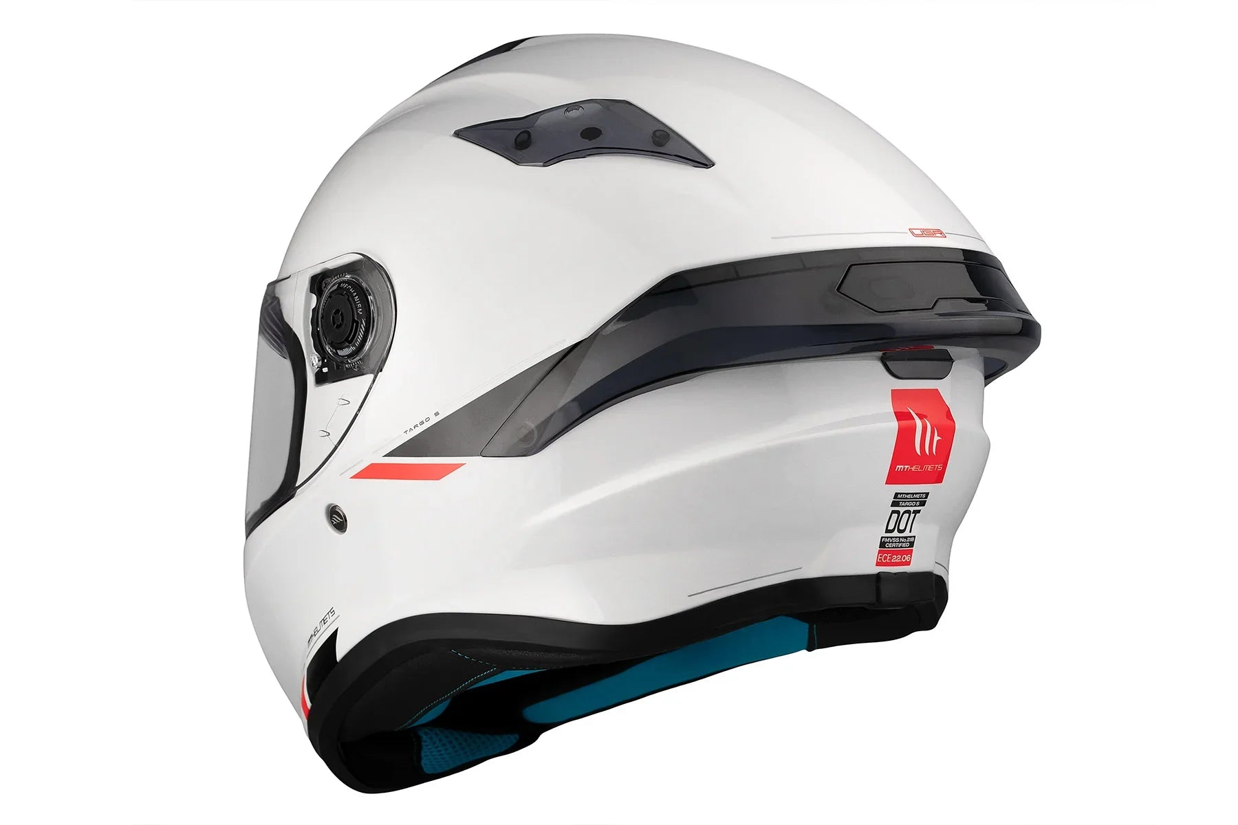 MT Targo S Solid A0 blanco perlado Casco integral deportivo para motocicleta - CASCO