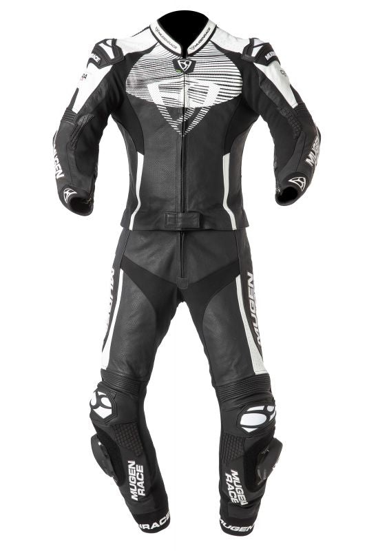 MUGENRACE MNR-2108 CIRA-SR Due donna Tuta in pelle nera bianca 