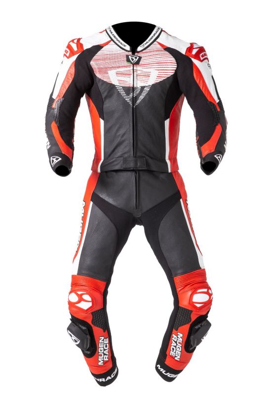 MUGENRACE MNR-2109 Moto Tuta Pelle Nero Bianco Rosso
