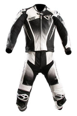 MUGENRACE MNR-2402 SIDEGUN 2 pezzi Tuta in pelle Nero Bianco