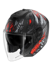 SHARK Rs Jet Carbon Shaytan Anthracite Negro Mate Rojo Casco