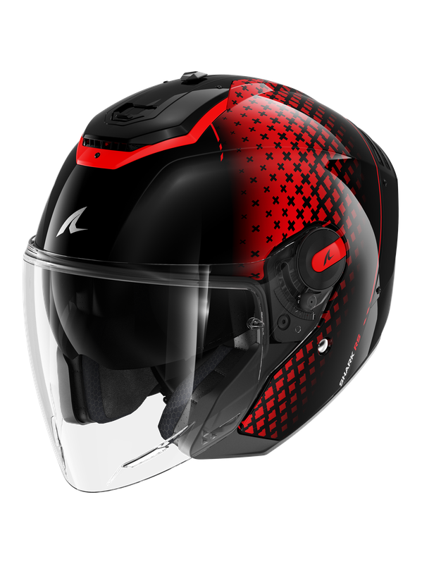 SHARK RS JET STRIDE Negro Rojo Antracita Casco