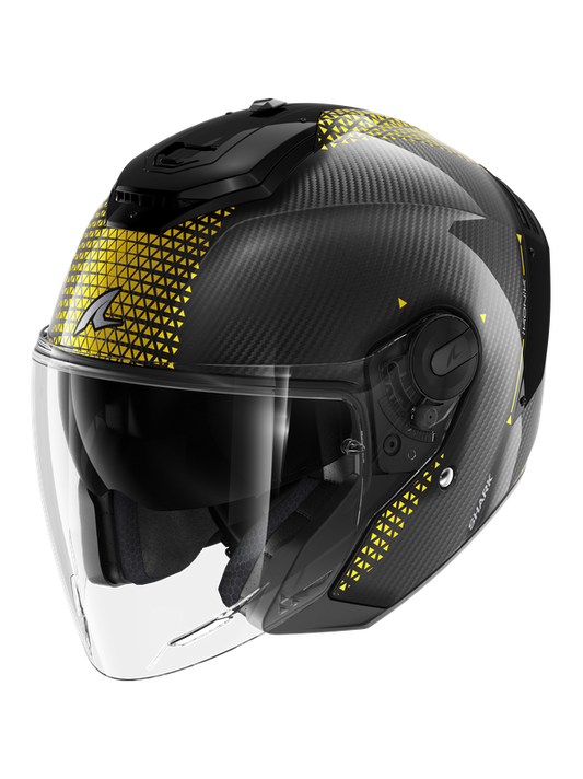 SHARK JET CARBON IKONIK Carbono Oro Cromado Casco