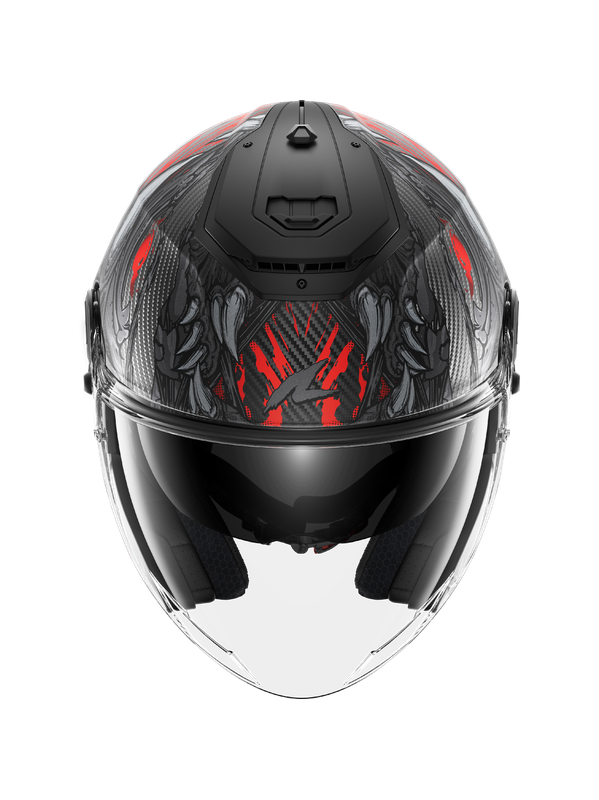 SHARK Rs Jet Carbon Shaytan Anthracite Negro Mate Rojo Casco