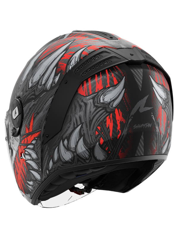 SHARK Rs Jet Carbon Shaytan Anthracite Negro Mate Rojo Casco