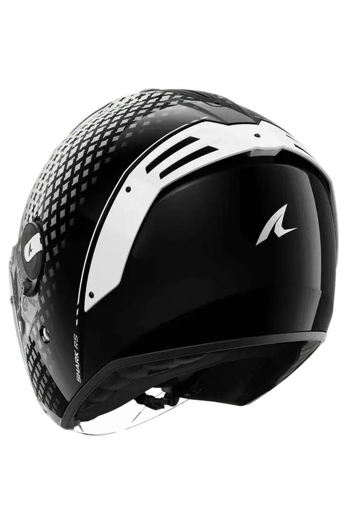SHARK Rs Jet Stride Moto Aperta Caschi Nero Bianco 