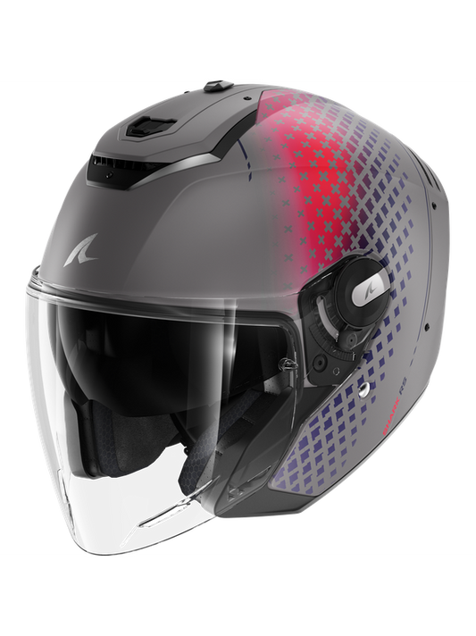 SHARK RS Jet Stride Plata Mate Violeta Azul Casco