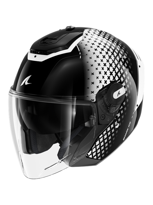 SHARK Rs Jet Stride Negro Blanco Casco