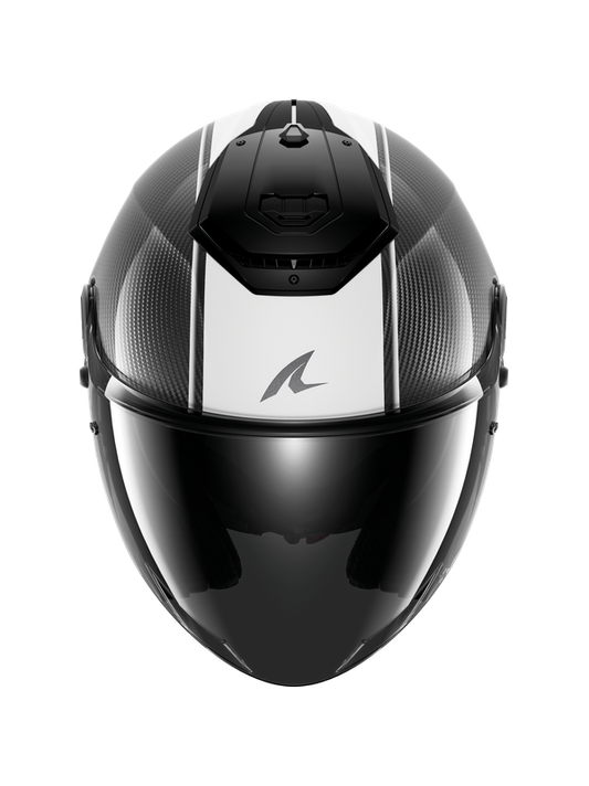 SHARK RS Jet Piel Carbono Blanco Negro Casco