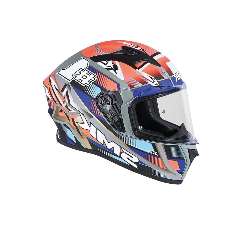 SMK STELLAR SPORTS #UNO MA657 MOTO INTEGRALE CASCHI ROSSO BLU GRIGIO 