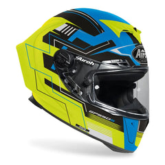 AIROH GP550 S SFIDA Moto Integrali Caschi Blu Giallo Opaco