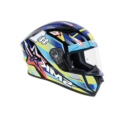 SMK STELLAR SPORTS #UNO MA254 Moto Integrale Caschi Grigio Blu Giallo 