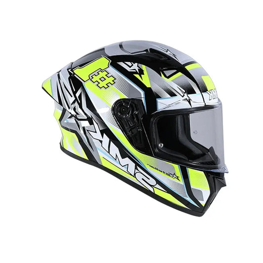 SMK STELLAR SPORTS #UNO GL214 MOTO INTEGRALE CASCHI GRIGIO GIALLO 