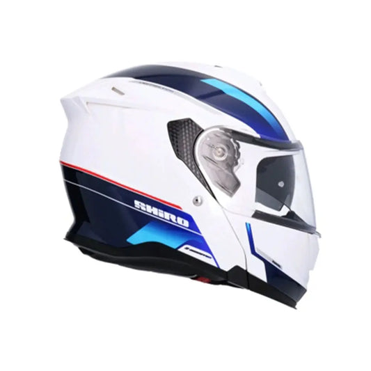 SHIRO Discover Moto Modulare Caschi Bianco Blu 