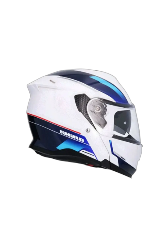 SHIRO Discover Moto Modulare Caschi Bianco Blu 