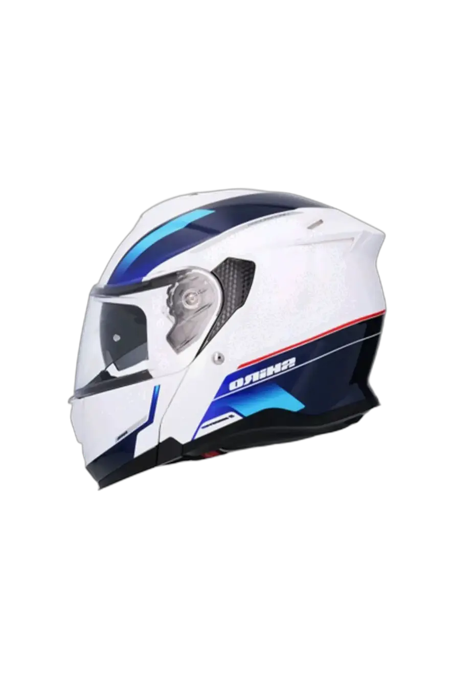 SHIRO Discover Moto Modulare Caschi Bianco Blu 