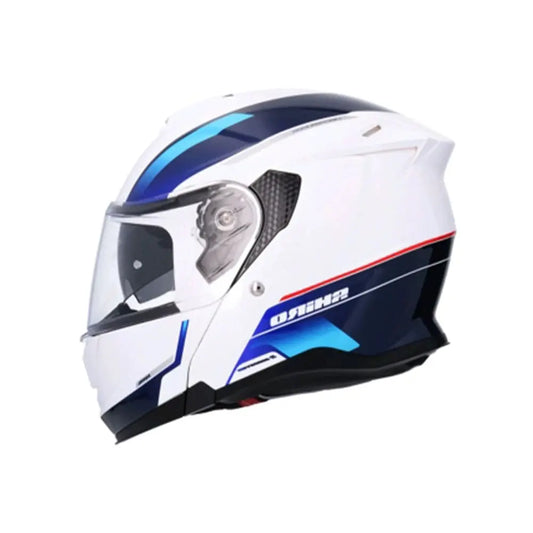 SHIRO Discover Moto Modulare Caschi Bianco Blu 