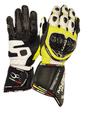 MUGENRACE G-MNR-1461 BORNEW Sportivi Moto Pelle Bianco neon