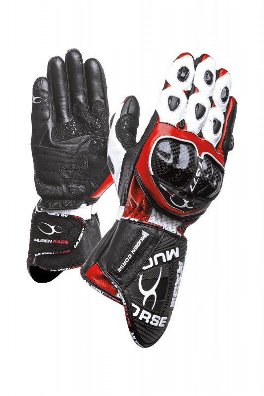 MUGENRACE G-MNR-1461 BORNEW Sportivi Moto Pelle Guanti Rossi
