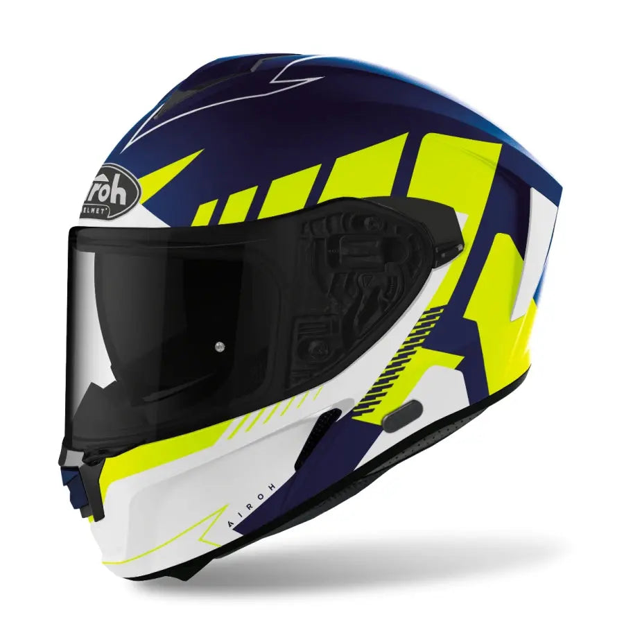 AIROH Spark Rise Moto Integrali Turismo Caschi Blu Giallo Opaco