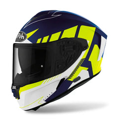 AIROH Spark Rise Moto Integrali Turismo Caschi Blu Giallo Opaco