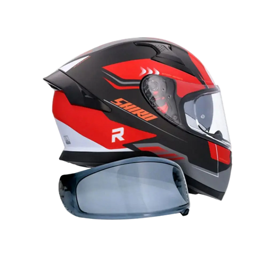 SHIRO KATANA ORBE Moto Integrali Caschi Nero Rosso Opaco 