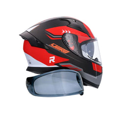 SHIRO KATANA ORBE INTEGRALI CASCHI NERO ROSSO OPACO