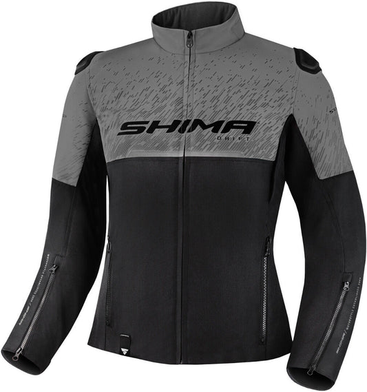 SHIMA Drift Giacca moto tessuto donna NERO GRIGIO