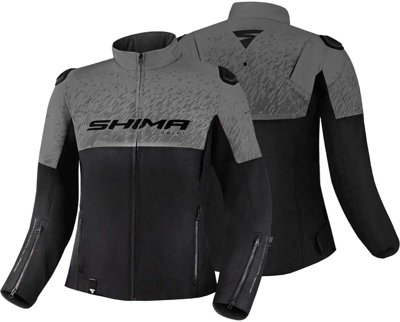 SHIMA Drift Giacca moto tessuto donna NERO GRIGIO 