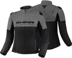 SHIMA Drift Giacca moto tessuto donna NERO GRIGIO 