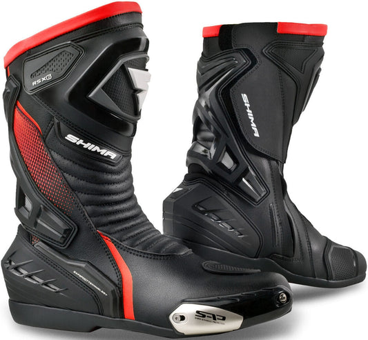 SHIMA RSX-6 UOMO MOTOCICLO STIVALI FLOU ROSSO