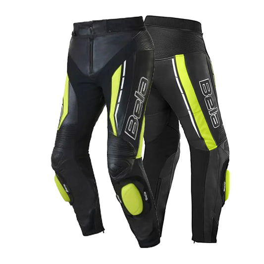 Bela Rocket Nero Giallo UOMO Pantalone (Pelle Di Canguro Mix) 